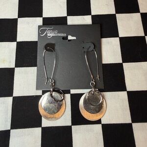 Layered Disk Drop Earrings